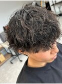 波巻きパーマメンズパーマメンズヘアツーブロックツイストパーマ
