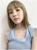 ショートボブ/ミニボブ/外ハネ/白髪ぼかし/ハイライト/表参道