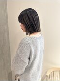 YOKE 切りっぱなしボブ丸くないボブアッシュグレーブリーチ