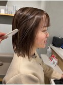ボブ ハイライト デザインボブ ツートーン ブリーチ