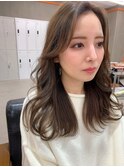 【ROSE】顔まわりレイヤーカット_センターパート_韓国