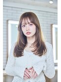 大人かわいい前髪セシルカットココアブラウンフリンジウェーブ