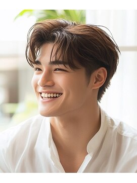 メンズ ルシードスタイル アウラ 松戸市五香(LUCIDO STYLE Aura) アップバング【五香#メンズカット#＜理容室＞#ブリーチ#眉毛】