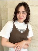 ボブヘア ハーフアップ シースルーマッシュ切りっぱなしボブ