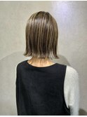 20代30代40代ボブ似合わせカット白髪ぼかしハイライトカラー