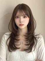 マウル 栄(MAEUL) 似合わせレイヤーカット/ミルクブラウン/面長/ハッシュカット