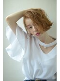 切りっぱなしボブ×ラフウェーブ