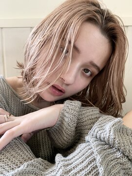 ビューバイネオリーブ 用賀店(Beau'r by neolive) くすみブルーテラコッタミニウルフ韓国マッシュインナーカラー