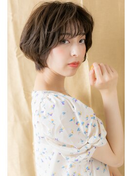 カバーヘア ブリス 川口(COVER HAIR bliss) カーキアッシュ抜け感小顔くせ毛風ショートT1川口30代40代50代