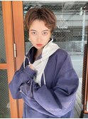 大人可愛い20代30代40代無造作ベリーショート/センターパート