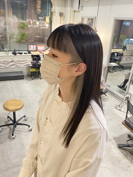 ルーカス(LUCAS) 【坂平枝理加】ぱつッとバングにインナーグレー