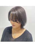 斜めバング/アッシュオリーブ/20代30代40代