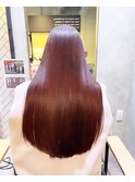 髪質改善×チェリーレッドカラー