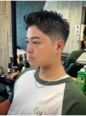 1860渋谷メンズカット黒髪スキンフェードバーバーフェードカット