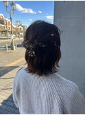 20代30代ゆるふわ♪お呼ばれねじり編みハーフアップヘア