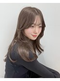 ウェーブミディアムメルティカラー×レイヤーカット韓国(原宿)