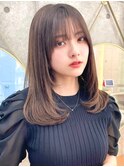 ワイドバングイメチェン美髪外ハネボブ+レイヤーカット韓国/立川