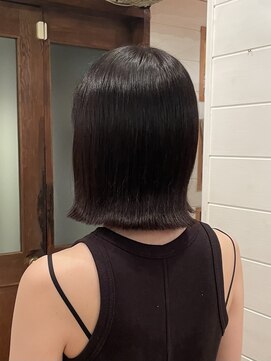 ロンド ボーイ 表参道(Lond BOY) 切りっぱなしボブ顔周りカット縮毛矯正美髪タッセルボブ髪質改善