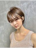 大人可愛い20代30代40代丸みショートボブ/ハンサムショート