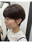 耳掛け×ショートマッシュ×濡らしてオイルを付けるだけ