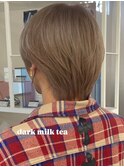 14875オリーブグレージュフェザーショート刈り上げショート