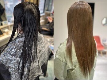 ノラ ウメダ(NORA UMEDA)の写真/【梅田エリア】で大人気NORAの注目店〈NORA UMEDA〉髪質改善/酸熱トリートメント￥12650☆感動の美髪へ！
