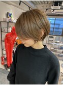 大人ショートボブ丸みショートカットマッシュショート前髪あり