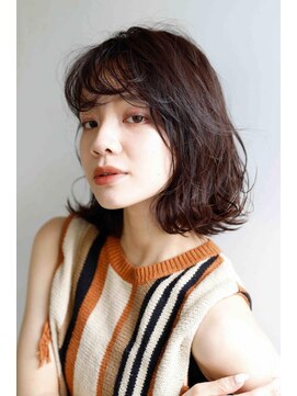 ムウ 難波(MOU) ボブクールショート前髪イメチェンピンクベージュ30代40代50代