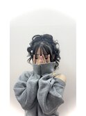 盛り髪ハーフアップ
