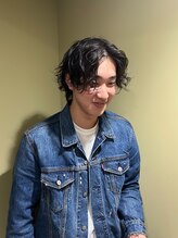 MEN'S BLANCO 名古屋栄 MEN'Sカット/MEN'Sパーマ/メンズパーマ/ニュアンスパーマ/眉毛&nbsp;ニュアンスウルフ ダウンバング ツイストスパイラル/名古屋栄