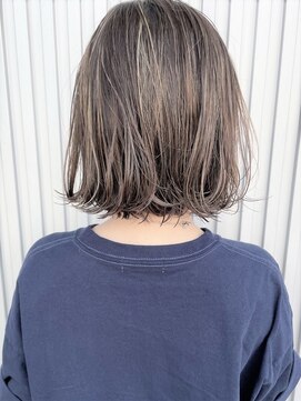 アンジュ 大豆島店(ange) パッツンボブ_ハイライトカラー[20代30代40代50代60代]