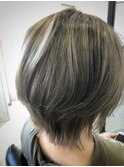 #ふんわりショート#アッシュグレー#ブリーチ1回