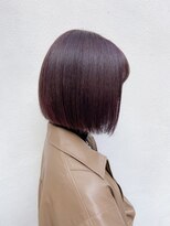 フロート 小阪店(float)&nbsp;ラベンダーカラー_マロンベージュ Aラインボブ かきあげ