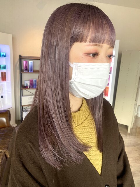 Hona hair ☆ オン眉×ピンクラベンダーグレージュ