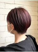 ショートボブ ブラウンパープル