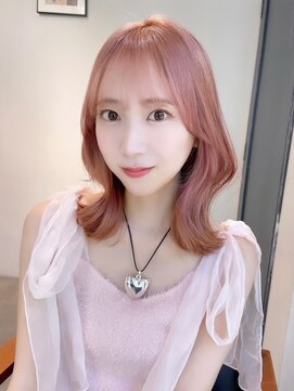 ベレーザ 渋谷(BELEZA) 6365ベビーピンク艶髪ハイトーンカラーホワイトピンク韓国ボブ