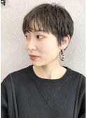 20代30代大人可愛い小顔ショート丸みショートボブ黒髪ショート