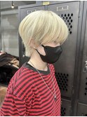 【GEEKS渋谷】マッシュショートウルフ/ホワイトブロンド/韓国風