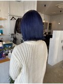ネイビーブルーブリーチカラー２０代