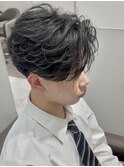 学割U24大宮毛流れニュアンスフェザーパーマメンズセンター分け