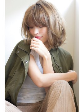 マリアバイアフロート(Maria by AFLOAT) 大人かわいいワンレンレイヤー大人ボブ厚めバング3Dカラー