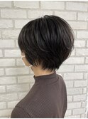 ポイントパーマ×ショートボブ