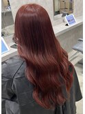 韓国ヘア/赤髪/レッドカラー/チェリーブラウン