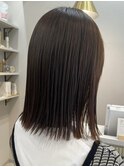切りっぱなしボブ 透明感カラー 髪質改善カラー オリーブ