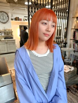 トレンチ(TRENCH) 《TRENCH おつじ》ケアブリーチ オレンジカラー 前髪