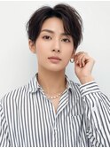 "爽やかナチュラルパーマセンターパート清潔感デザインカラー "