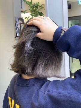 エンター 天神店(ENTER) ミディアム/インナーカラー/ホワイトグレー/ENTER 天神店