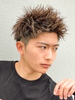 エルマーク 神戸三宮(L-MARK)&nbsp;アップバングツーブロックダブルカラーブリーチメッシュ