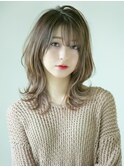 チェリーブラウンミニウルフホワイトグレージュデジタルパーマ