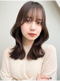 大人美人アッシュオリーブショコラアッシュ韓国風巻きモテ髪